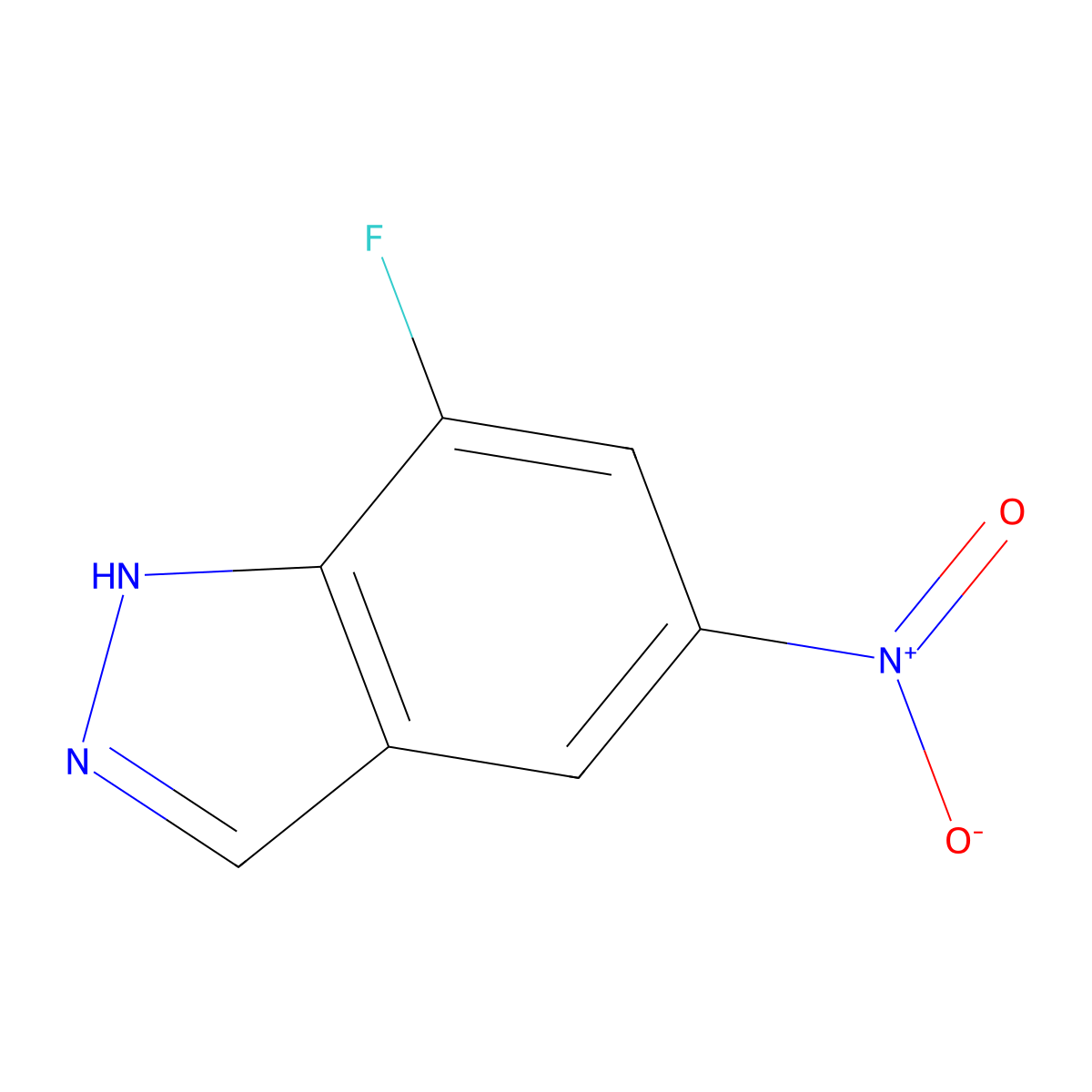 7-fluoro-5-nitro-1H-indazole molecular structure, CAS 1105175-05-0