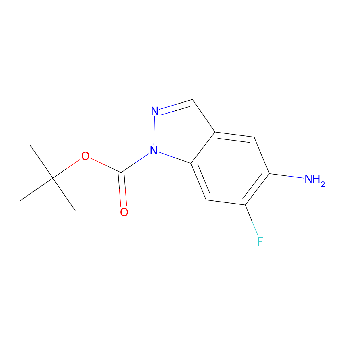Tert-butyl 5-amino-6-fluoro-1h-indazole-1-carboxylate molecular structure, CAS 1105175-14-1