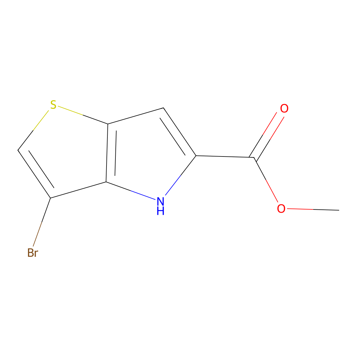 Methyl 3-bromo-4H-thieno[3,2-b]pyrrole-5-carboxylate molecular structure, CAS 1105187-36-7