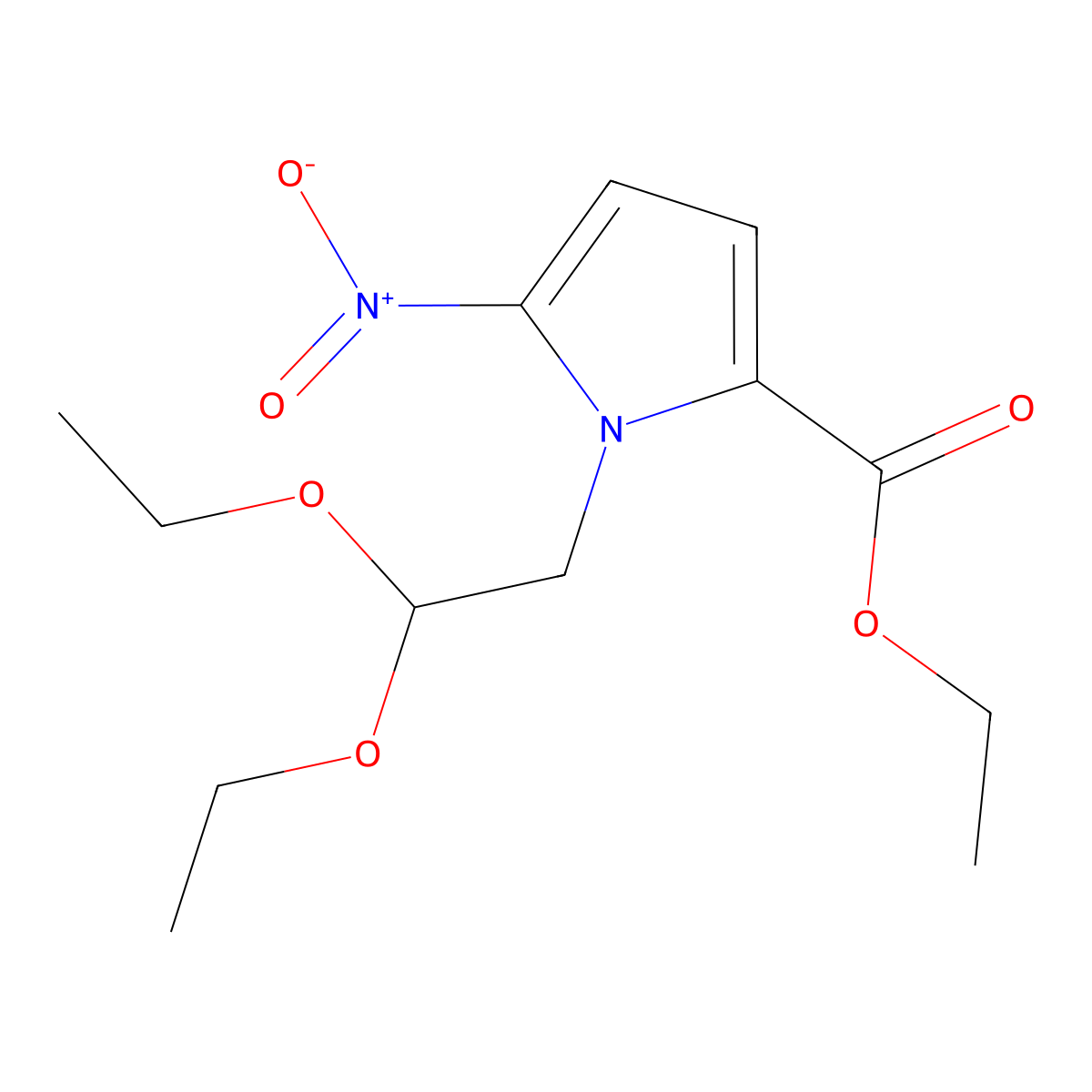 Ethyl 1-(2,2-diethoxyethyl)-5-nitro-1H-pyrrole-2-carboxylate molecular structure, CAS 1105187-49-2