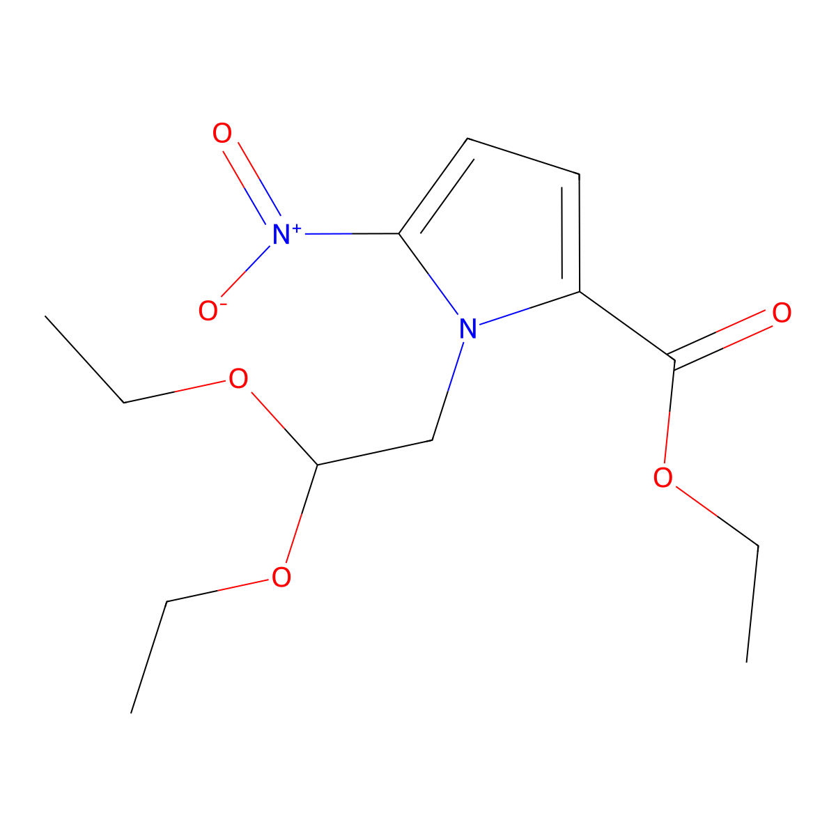 Ethyl 1-(2,2-diethoxyethyl)-5-nitro-1H-pyrrole-2-carboxylate molecular structure, CAS 1105187-49-2