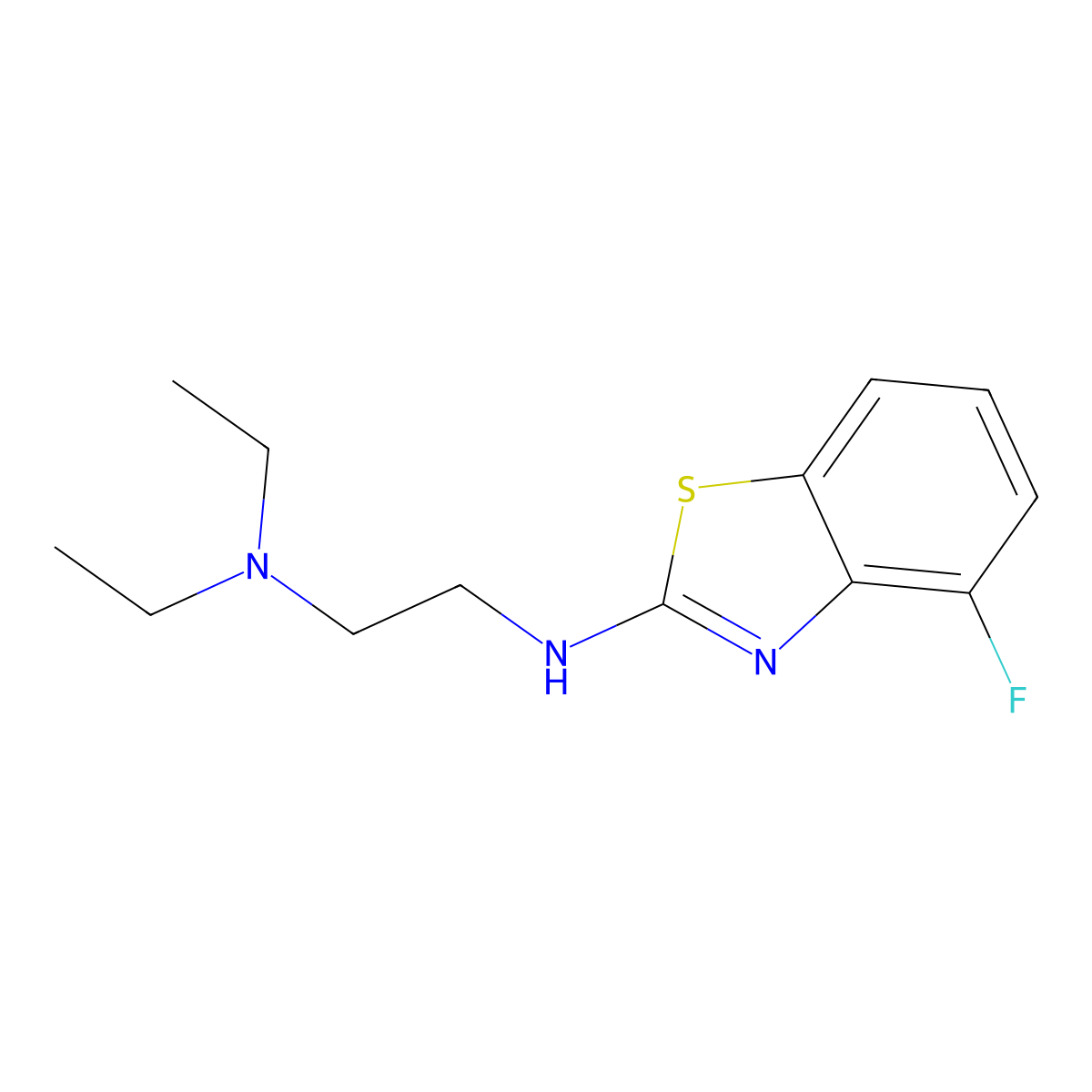 N,N-diethyl-N'-(4-fluoro-1,3-benzothiazol-2-yl)ethane-1,2-diamine molecular structure, CAS 1105188-19-9