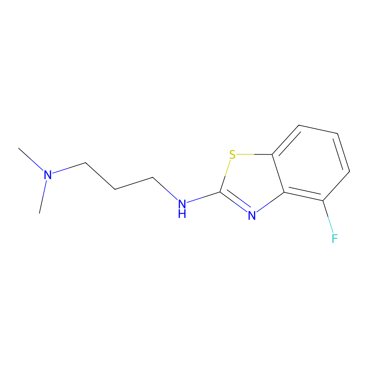 N'-(4-fluoro-1,3-benzothiazol-2-yl)-N,N-dimethylpropane-1,3-diamine molecular structure, CAS 1105188-21-3