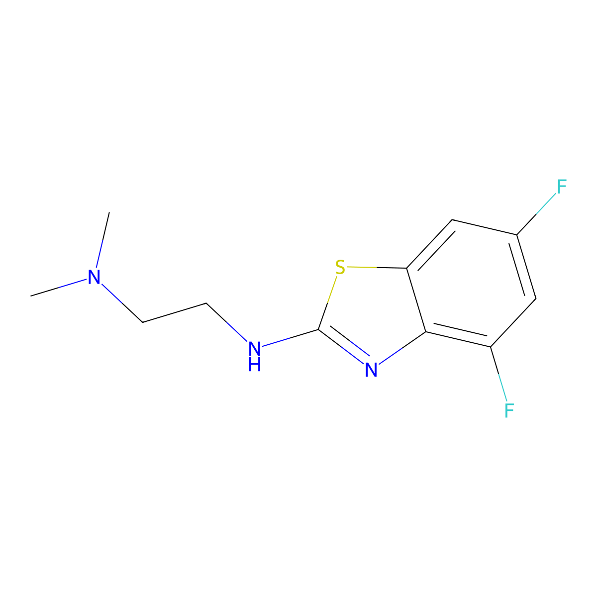 N'-(4,6-difluoro-1,3-benzothiazol-2-yl)-N,N-dimethylethane-1,2-diamine molecular structure, CAS 1105188-23-5