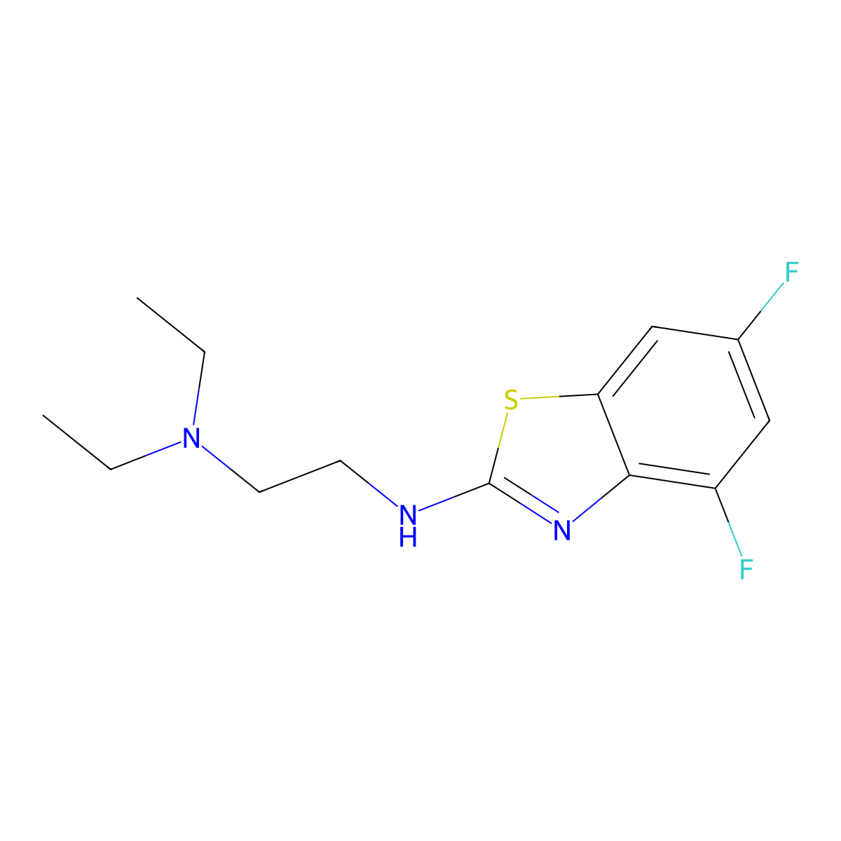 N'-(4,6-difluoro-1,3-benzothiazol-2-yl)-N,N-diethylethane-1,2-diamine molecular structure, CAS 1105188-25-7