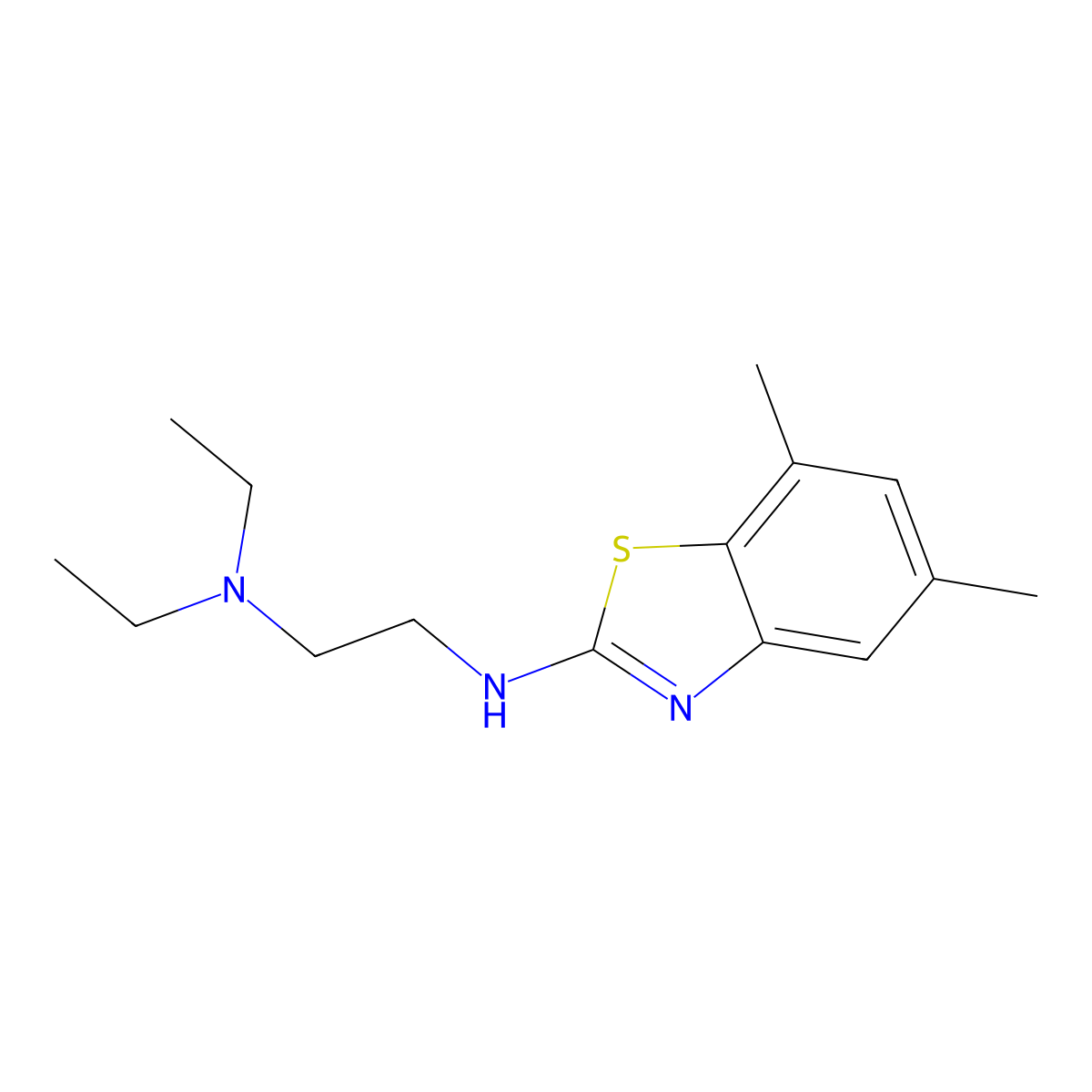 N2-(5,7-Dimethyl-2-benzothiazolyl)-N1,N1-diethyl-1,2-ethanediamine molecular structure, CAS 1105188-31-5