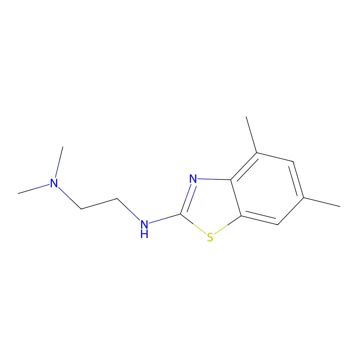 N'-(4,6-dimethyl-1,3-benzothiazol-2-yl)-N,N-dimethylethane-1,2-diamine molecular structure, CAS 1105188-33-7