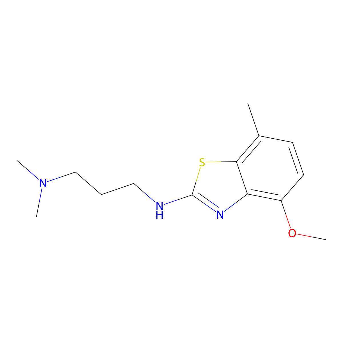 N'-(4-methoxy-7-methyl-1,3-benzothiazol-2-yl)-N,N-dimethylpropane-1,3-diamine molecular structure, CAS 1105188-38-2