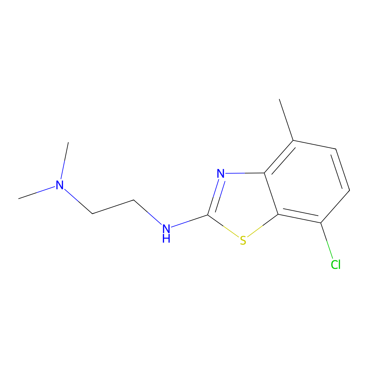 N'-(7-chloro-4-methyl-1,3-benzothiazol-2-yl)-N,N-dimethylethane-1,2-diamine molecular structure, CAS 1105188-40-6