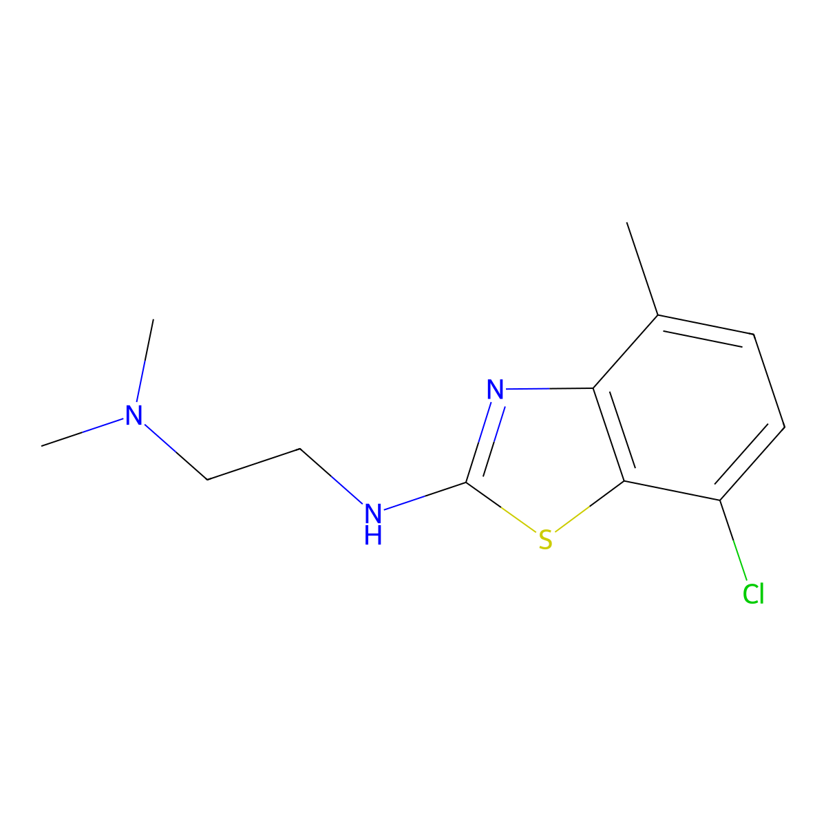 N'-(7-chloro-4-methyl-1,3-benzothiazol-2-yl)-N,N-dimethylethane-1,2-diamine molecular structure, CAS 1105188-40-6