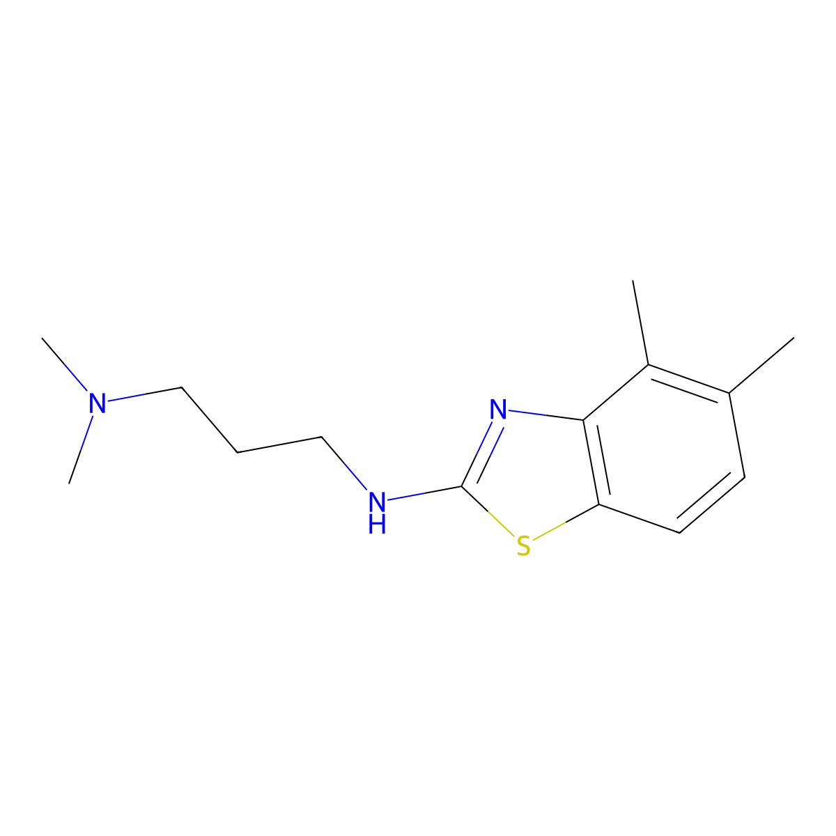 N'-(4,5-dimethyl-1,3-benzothiazol-2-yl)-N,N-dimethylpropane-1,3-diamine molecular structure, CAS 1105188-44-0