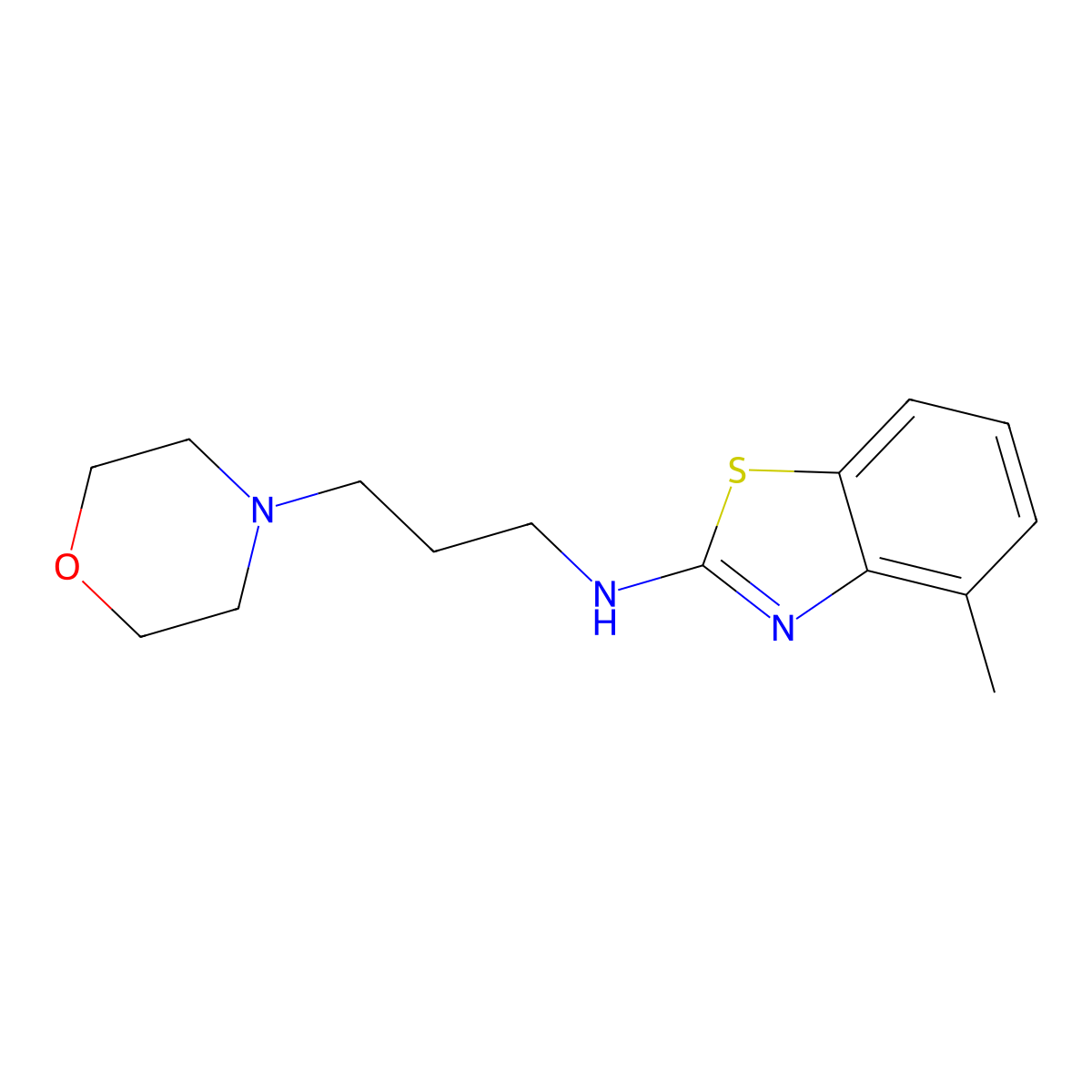 4-methyl-N-(3-morpholin-4-ylpropyl)-1,3-benzothiazol-2-amine molecular structure, CAS 1105188-50-8