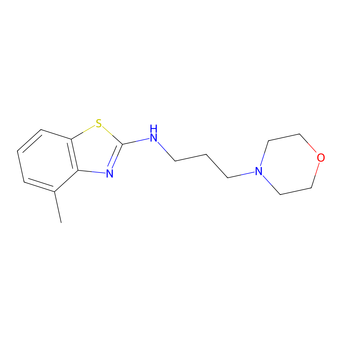 4-methyl-N-(3-morpholin-4-ylpropyl)-1,3-benzothiazol-2-amine molecular structure, CAS 1105188-50-8