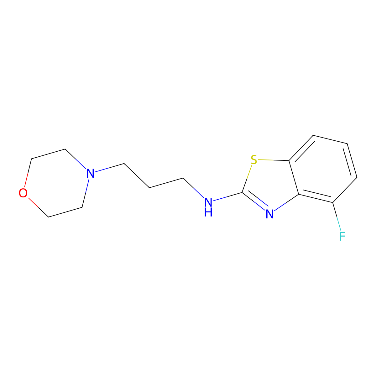 4-fluoro-N-(3-morpholin-4-ylpropyl)-1,3-benzothiazol-2-amine molecular structure, CAS 1105188-56-4