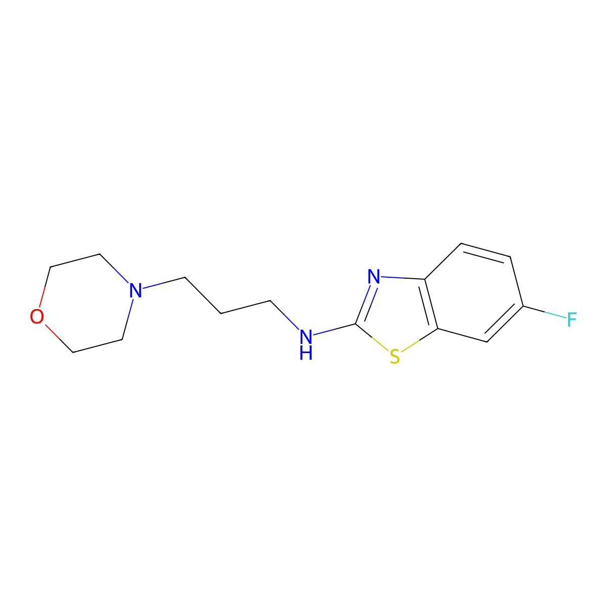 6-fluoro-N-(3-morpholin-4-ylpropyl)-1,3-benzothiazol-2-amine molecular structure, CAS 1105188-69-9