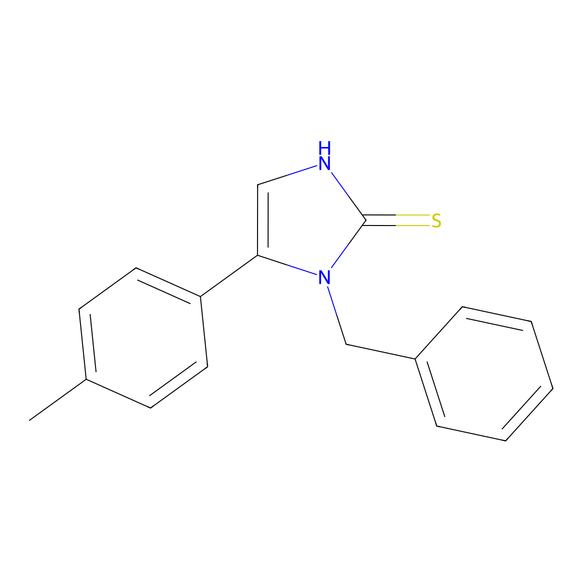 1-benzyl-5-(4-methylphenyl)-1H-imidazole-2-thiol molecular structure, CAS 1105188-70-2
