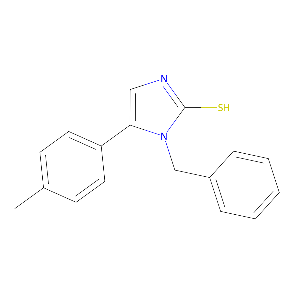 1-benzyl-5-(4-methylphenyl)-1H-imidazole-2-thiol molecular structure, CAS 1105188-70-2