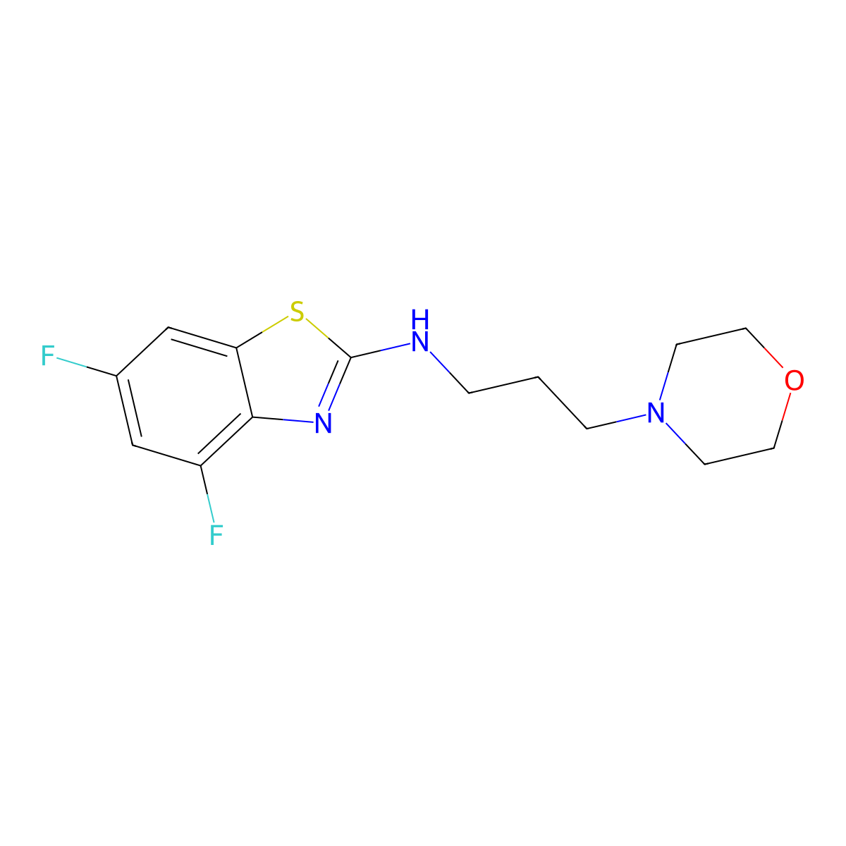 4,6-difluoro-N-(3-morpholinopropyl)benzo[d]thiazol-2-amine molecular structure, CAS 1105188-72-4