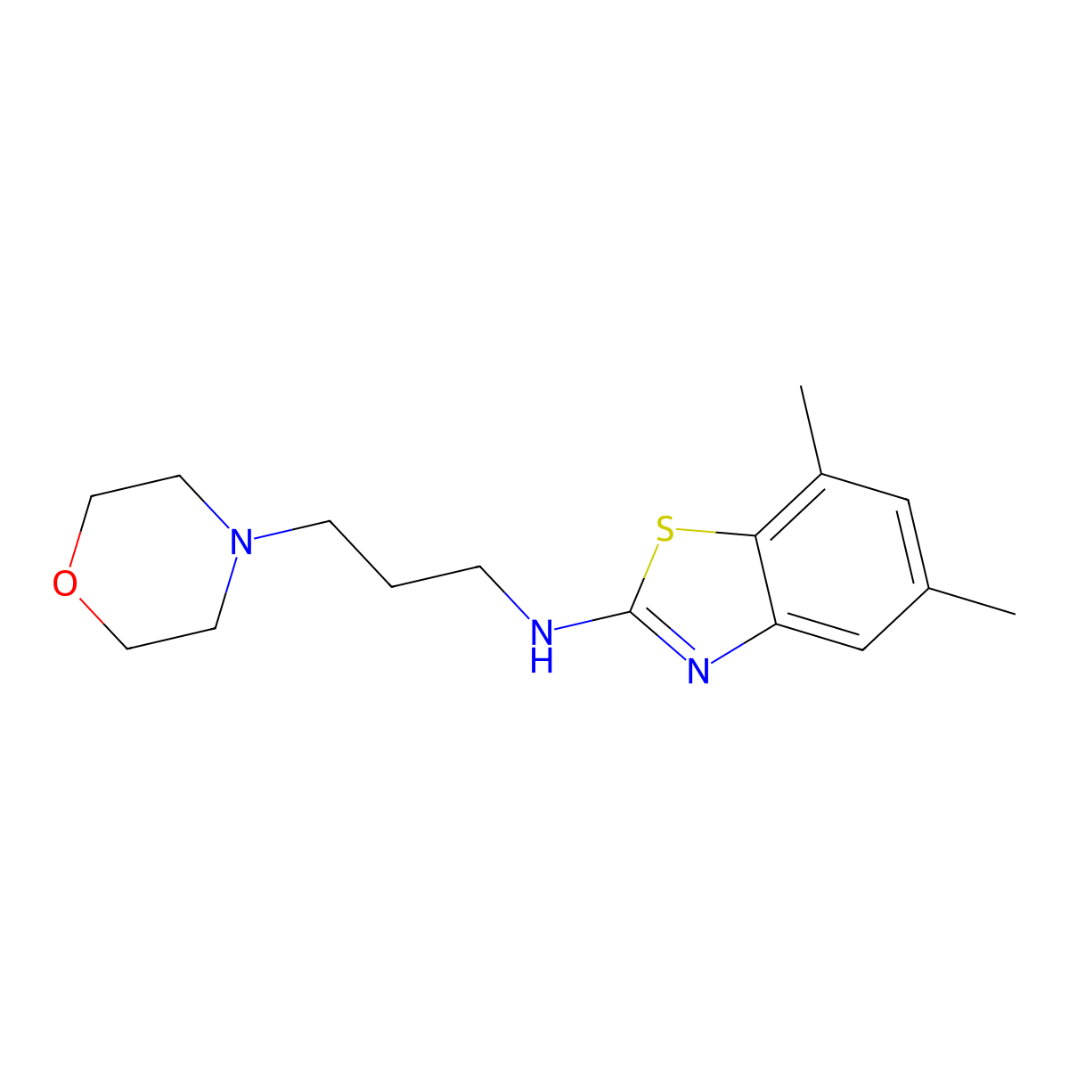 5,7-dimethyl-N-(3-morpholinopropyl)benzo[d]thiazol-2-amine molecular structure, CAS 1105188-75-7