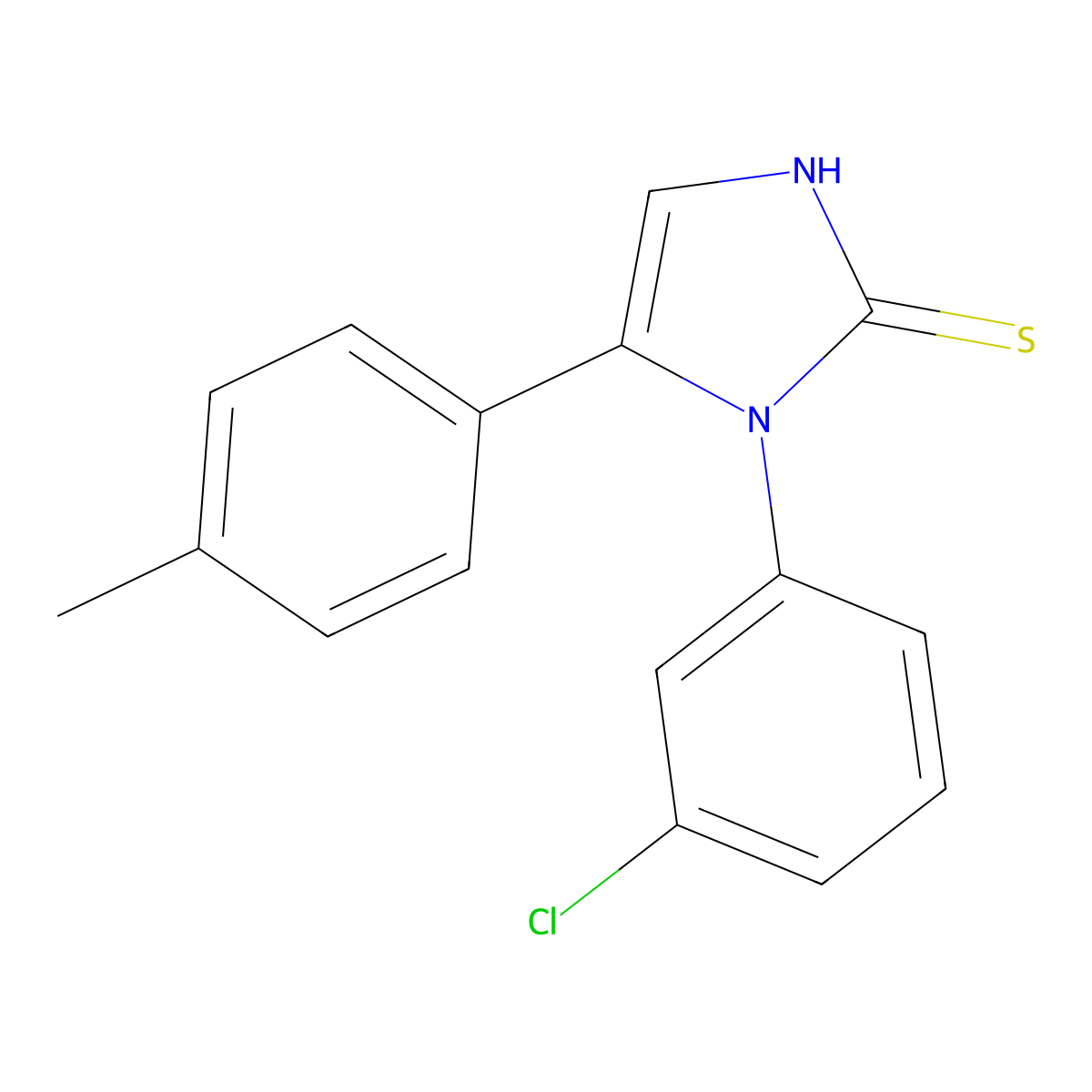 1-(3-chlorophenyl)-5-(4-methylphenyl)-1H-imidazole-2-thiol molecular structure, CAS 1105188-77-9