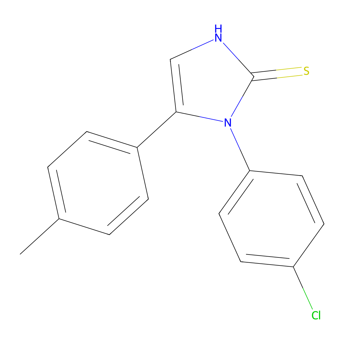 1-(4-chlorophenyl)-5-(4-methylphenyl)-1H-imidazole-2-thiol molecular structure, CAS 1105188-80-4