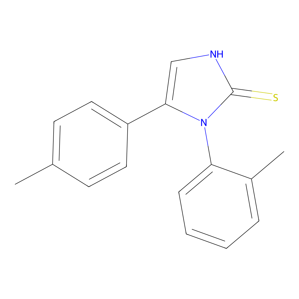 1-(2-methylphenyl)-5-(4-methylphenyl)-1H-imidazole-2-thiol molecular structure, CAS 1105188-84-8