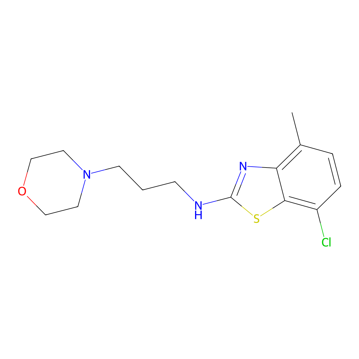 7-chloro-4-methyl-N-(3-morpholinopropyl)benzo[d]thiazol-2-amine molecular structure, CAS 1105188-86-0