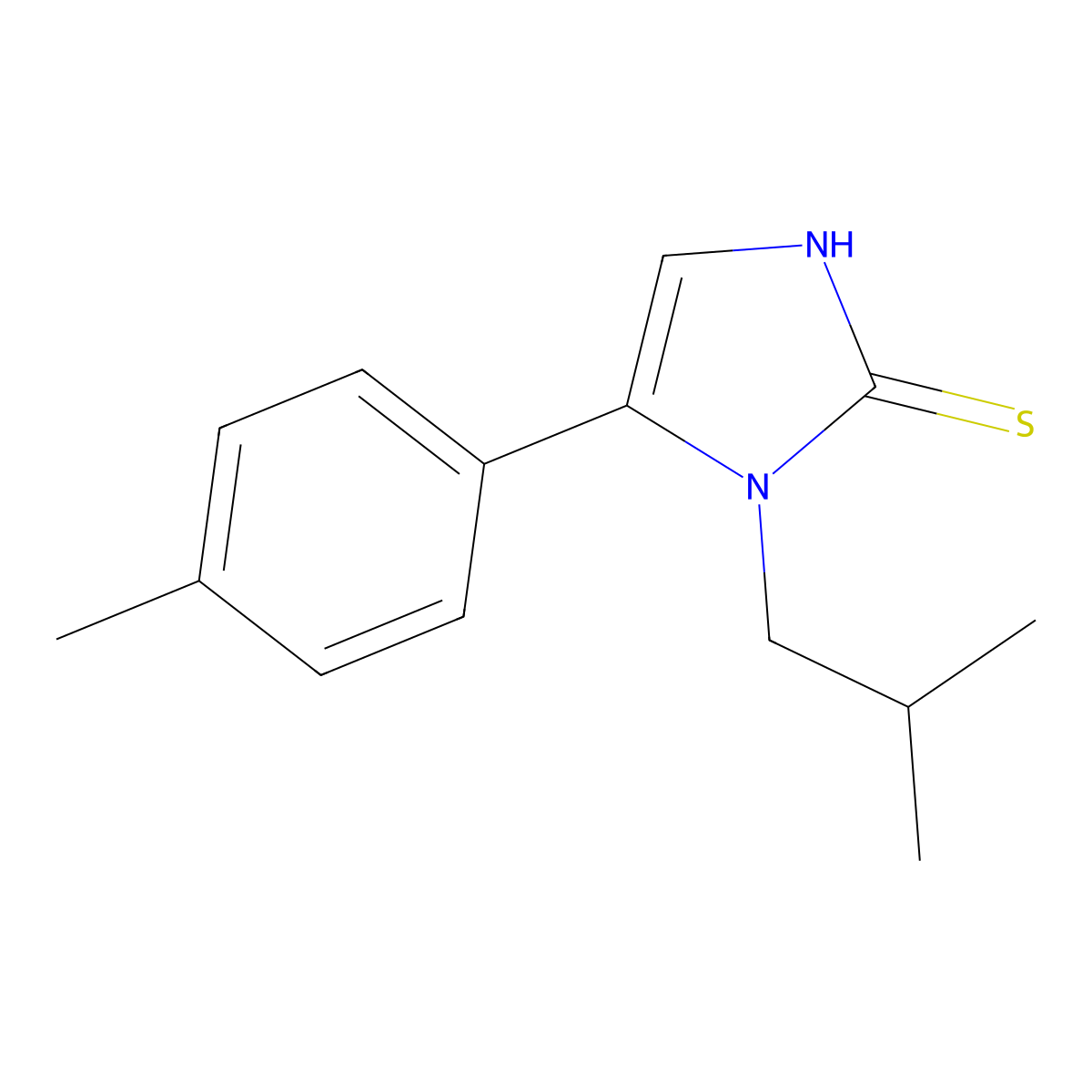 1-Isobutyl-5-(4-methylphenyl)-1H-imidazol-2-yl hydrosulfide molecular structure, CAS 1105188-95-1