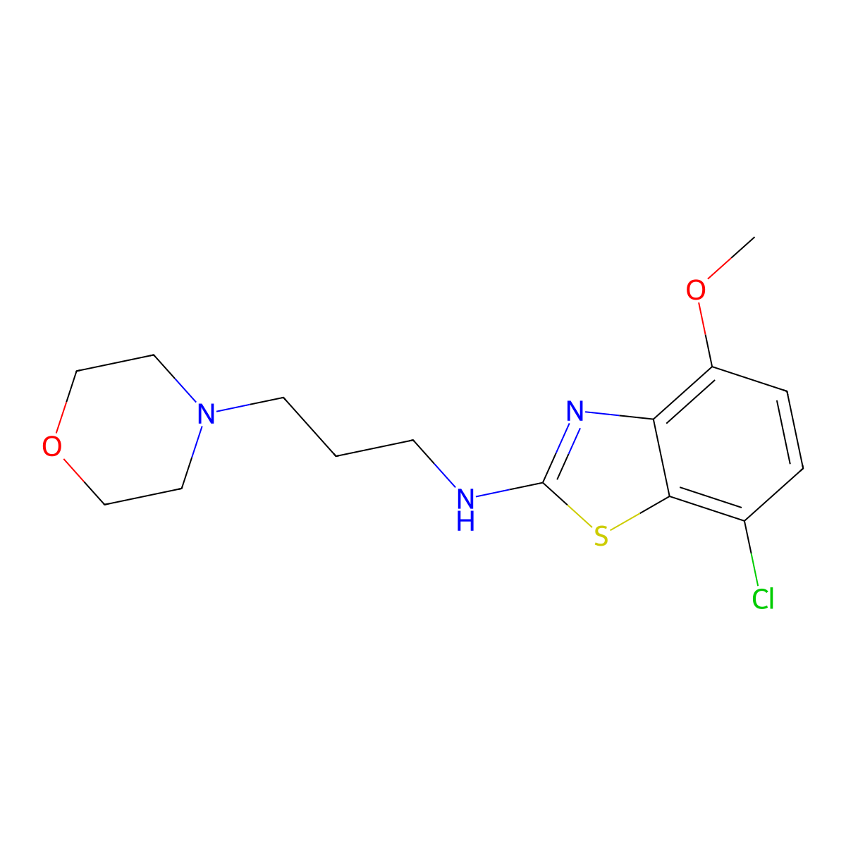 7-chloro-4-methoxy-N-(3-morpholinopropyl)benzo[d]thiazol-2-amine molecular structure, CAS 1105188-98-4