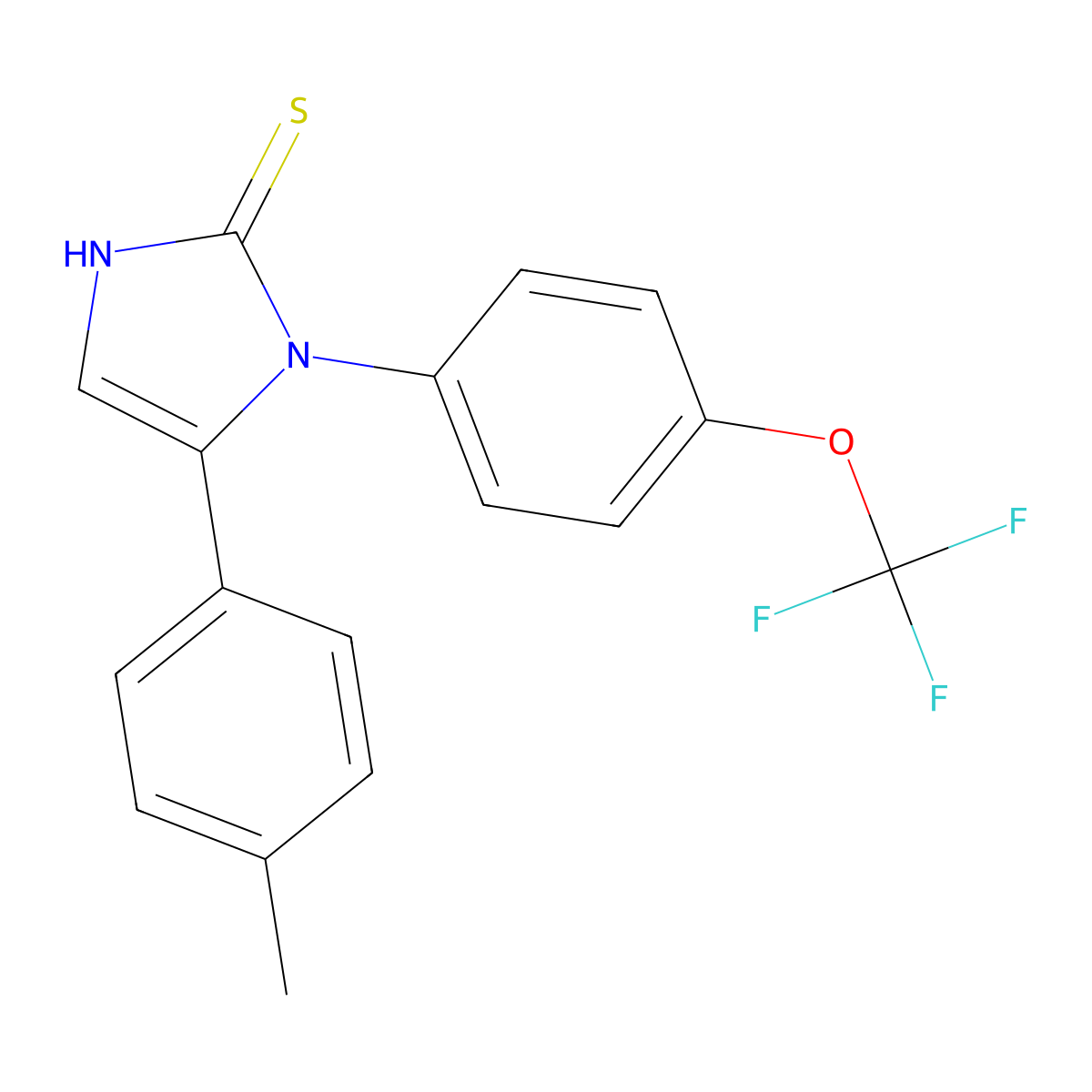 5-(4-methylphenyl)-1-[4-(trifluoromethoxy)phenyl]-1H-imidazole-2-thiol molecular structure, CAS 1105188-99-5