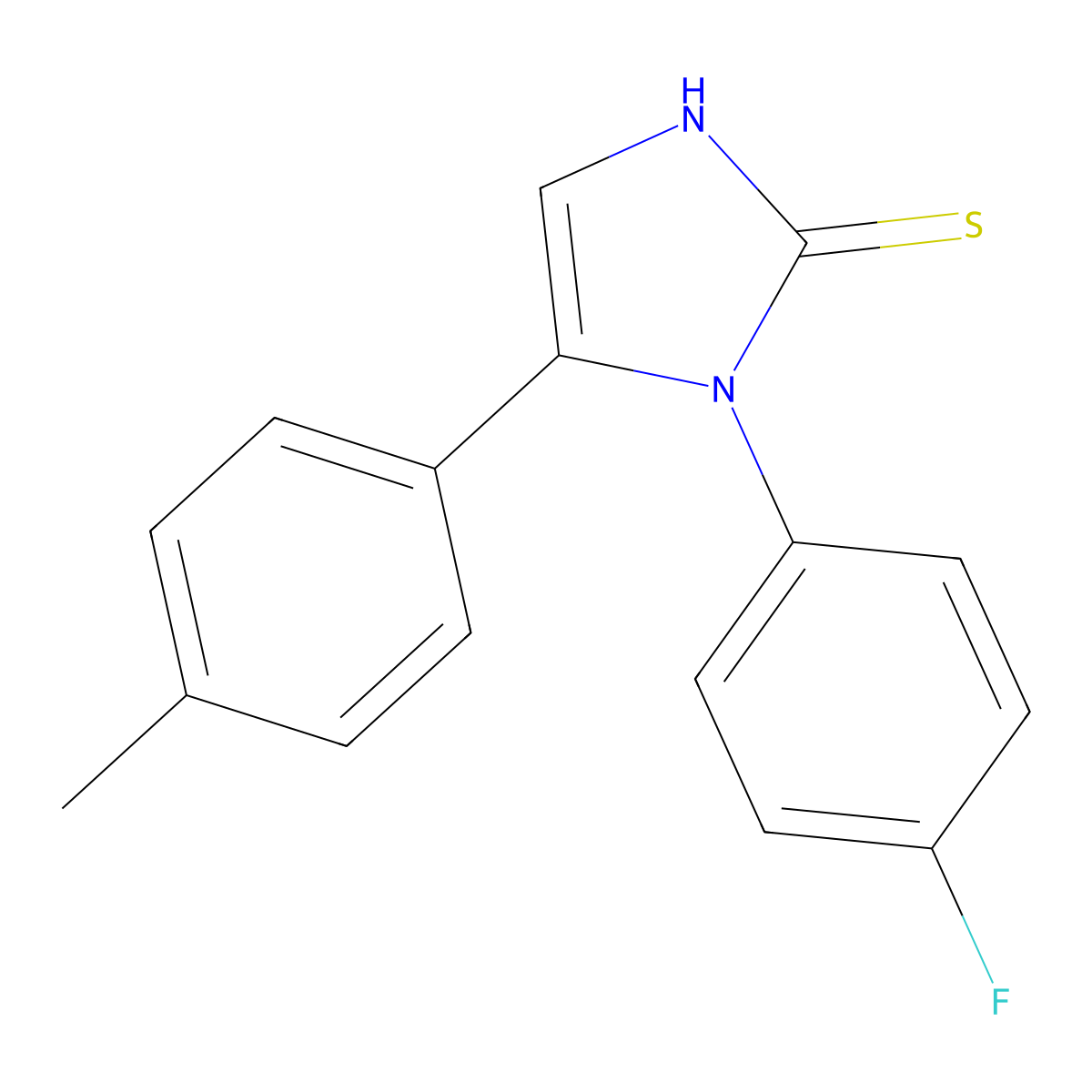 1-(4-fluorophenyl)-5-(4-methylphenyl)-1H-imidazole-2-thiol molecular structure, CAS 1105189-09-0