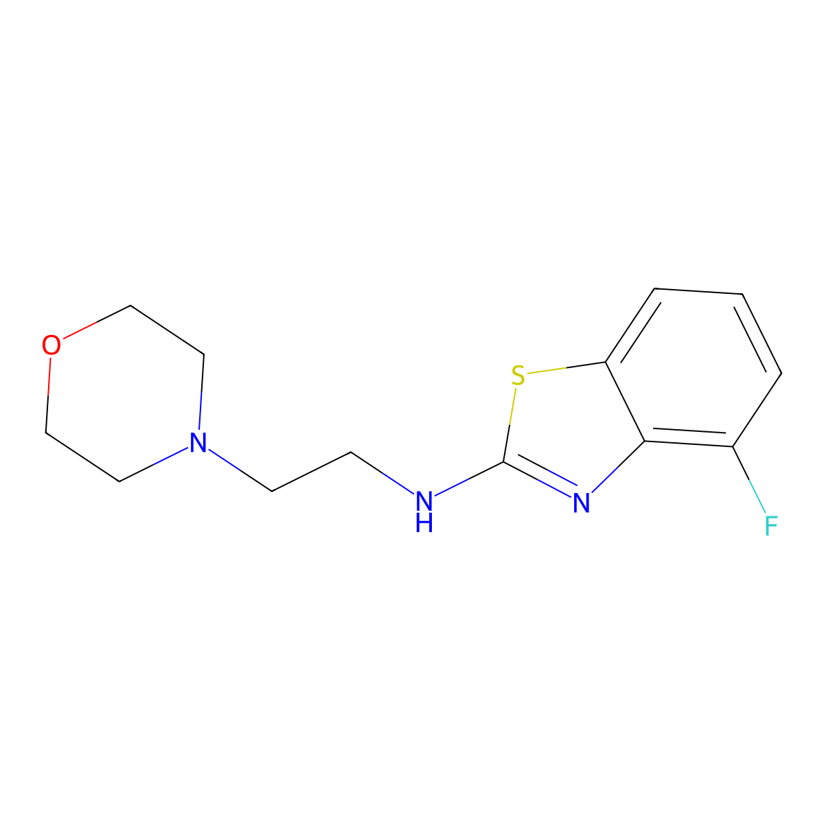 4-fluoro-N-(2-morpholin-4-ylethyl)-1,3-benzothiazol-2-amine molecular structure, CAS 1105189-11-4