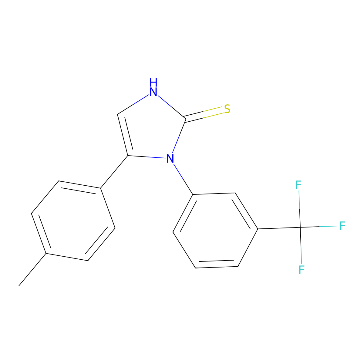5-(4-methylphenyl)-1-[3-(trifluoromethyl)phenyl]-1H-imidazole-2-thiol molecular structure, CAS 1105189-12-5