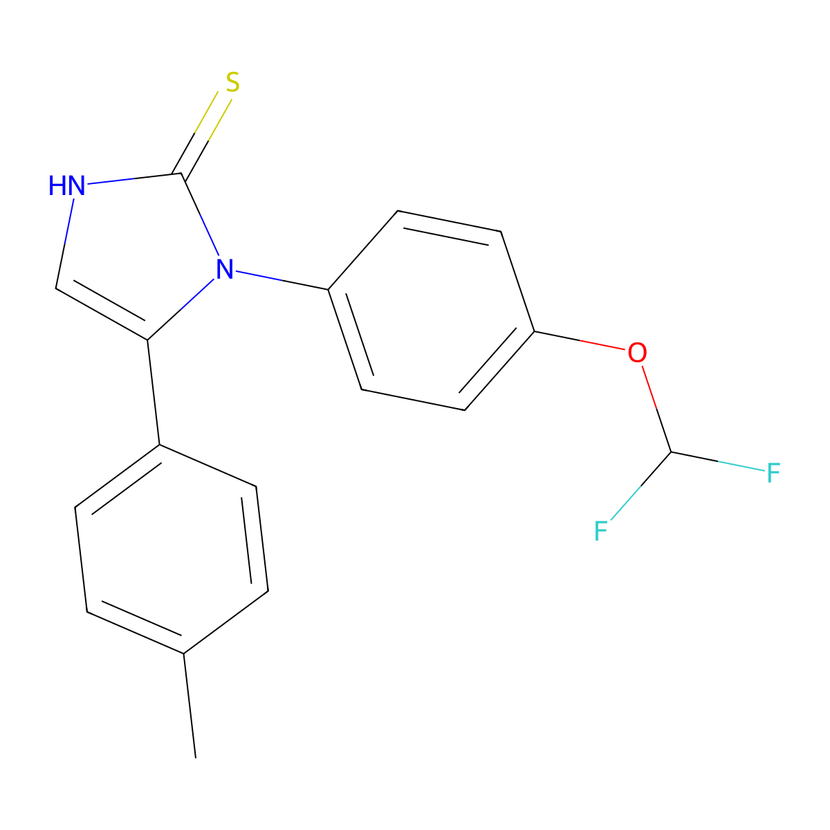 1-[4-(difluoromethoxy)phenyl]-5-(4-methylphenyl)-1H-imidazole-2-thiol molecular structure, CAS 1105189-15-8