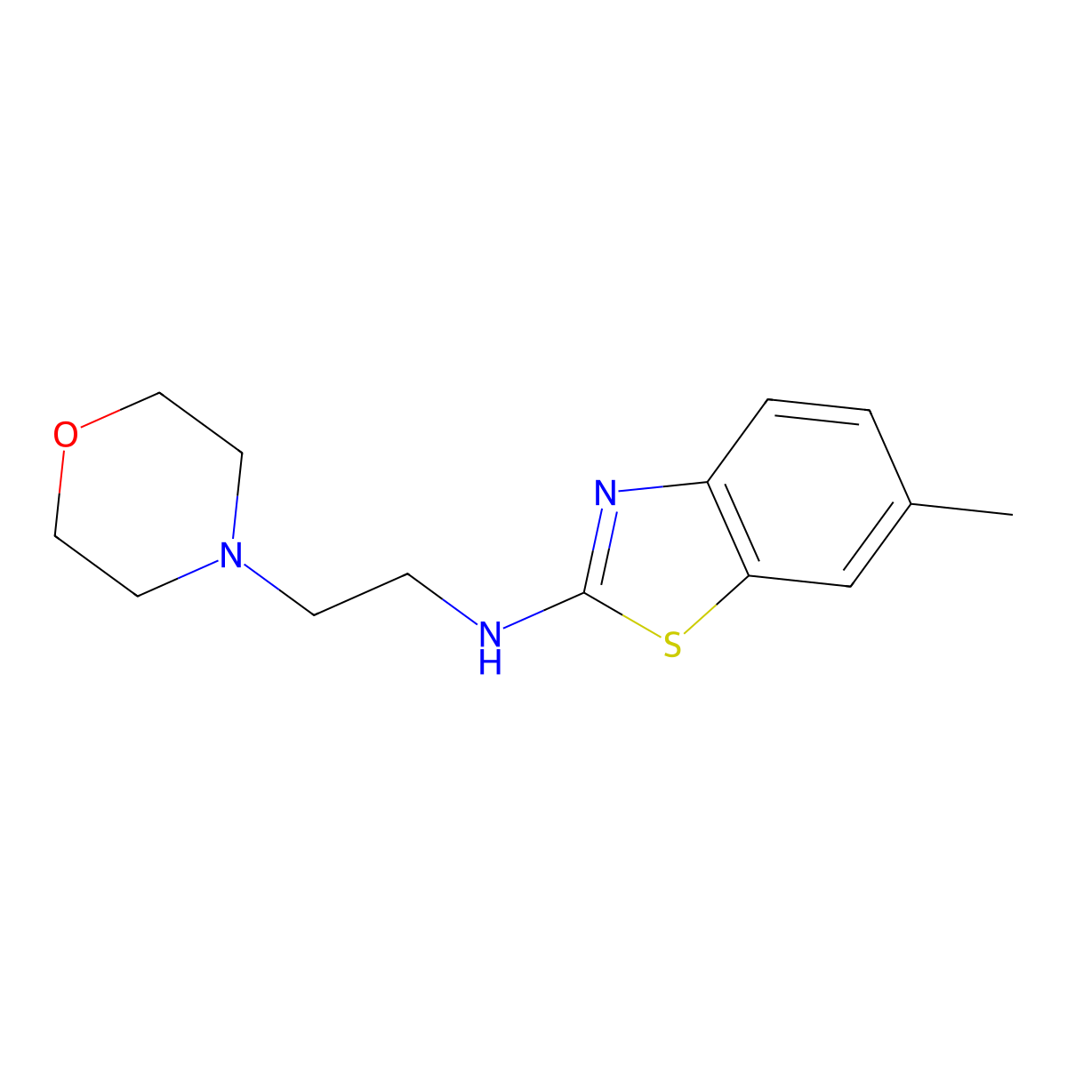 6-methyl-N-(2-morpholin-4-ylethyl)-1,3-benzothiazol-2-amine molecular structure, CAS 1105189-17-0