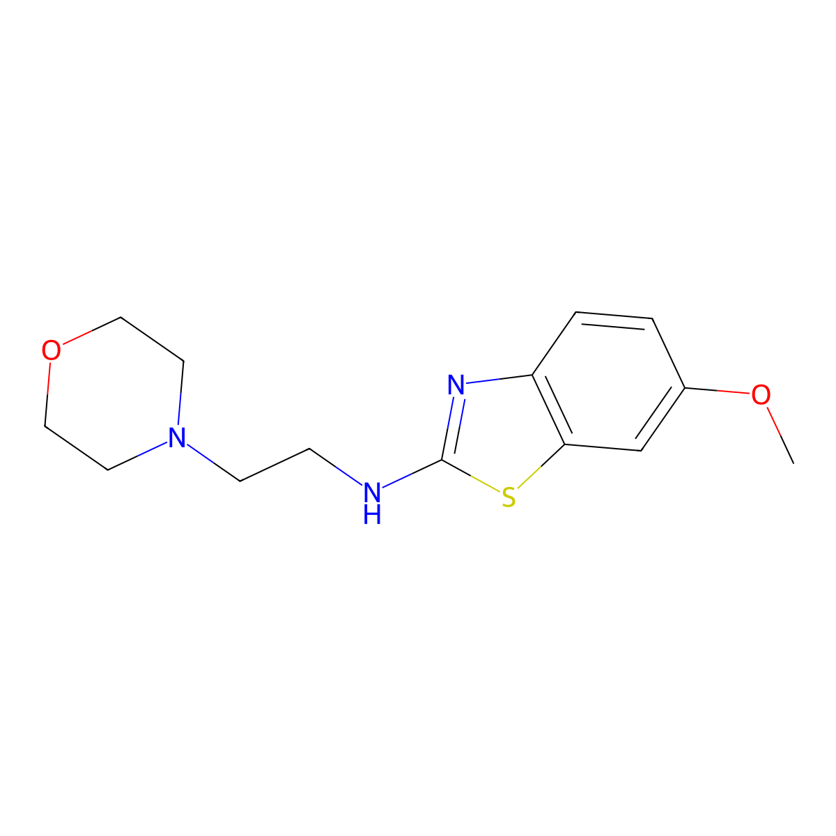 6-methoxy-N-(2-morpholin-4-ylethyl)-1,3-benzothiazol-2-amine molecular structure, CAS 1105189-20-5