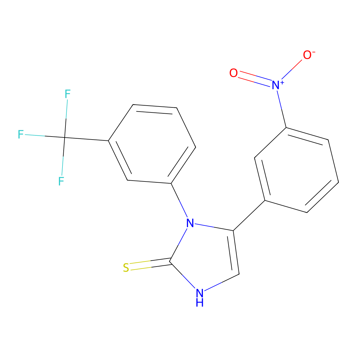 5-(3-nitrophenyl)-1-[3-(trifluoromethyl)phenyl]-1H-imidazole-2-thiol molecular structure, CAS 1105189-24-9