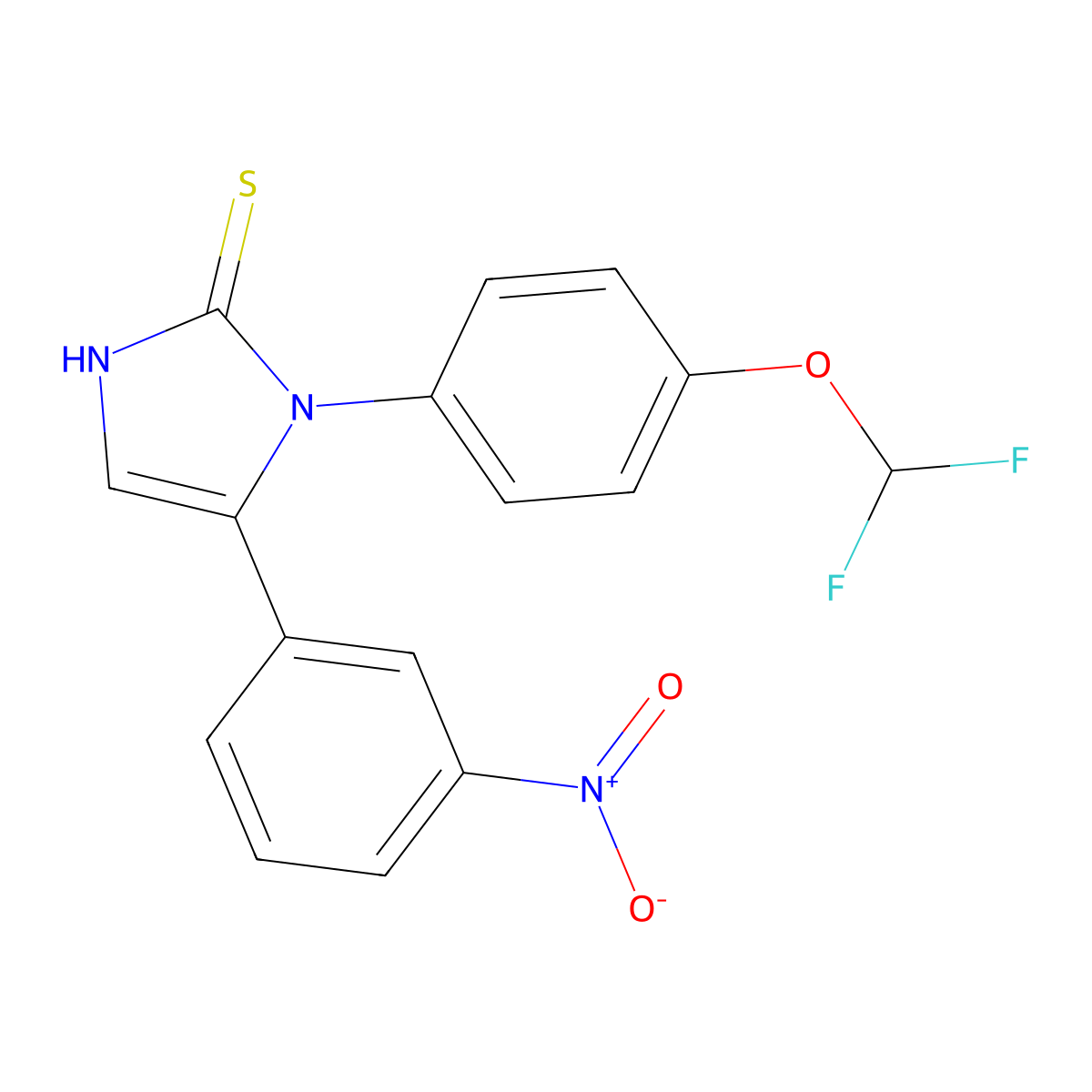 1-[4-(difluoromethoxy)phenyl]-5-(3-nitrophenyl)-1H-imidazole-2-thiol molecular structure, CAS 1105189-30-7