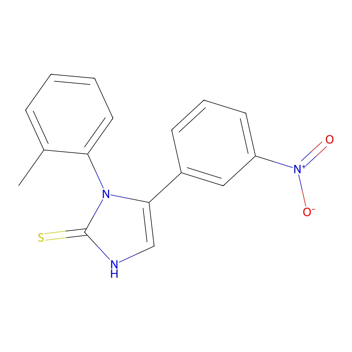 1-(2-methylphenyl)-5-(3-nitrophenyl)-1H-imidazole-2-thiol molecular structure, CAS 1105189-33-0
