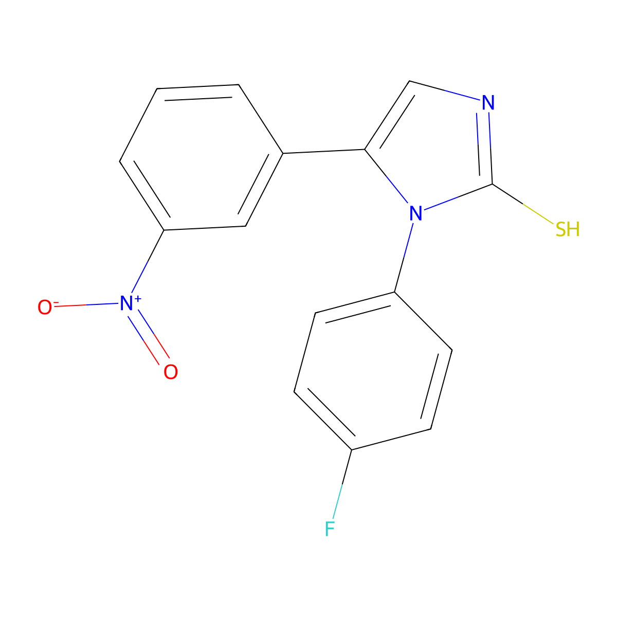 1-(4-fluorophenyl)-5-(3-nitrophenyl)-1H-imidazole-2-thiol molecular structure, CAS 1105189-37-4