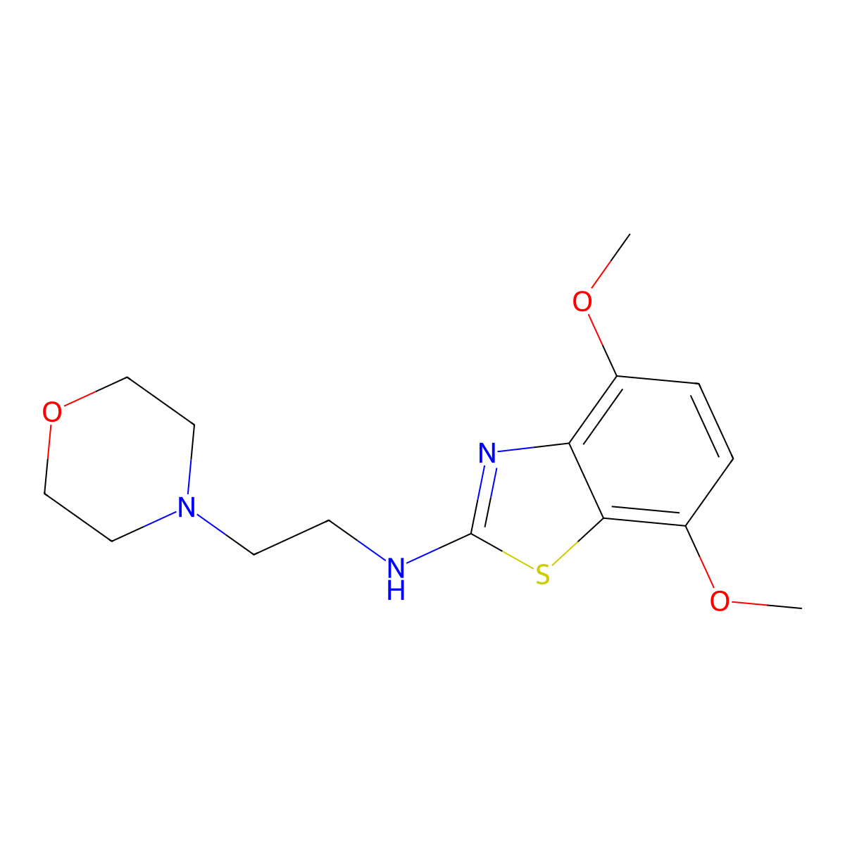 4,7-dimethoxy-N-(2-morpholinoethyl)benzo[d]thiazol-2-amine molecular structure, CAS 1105189-39-6