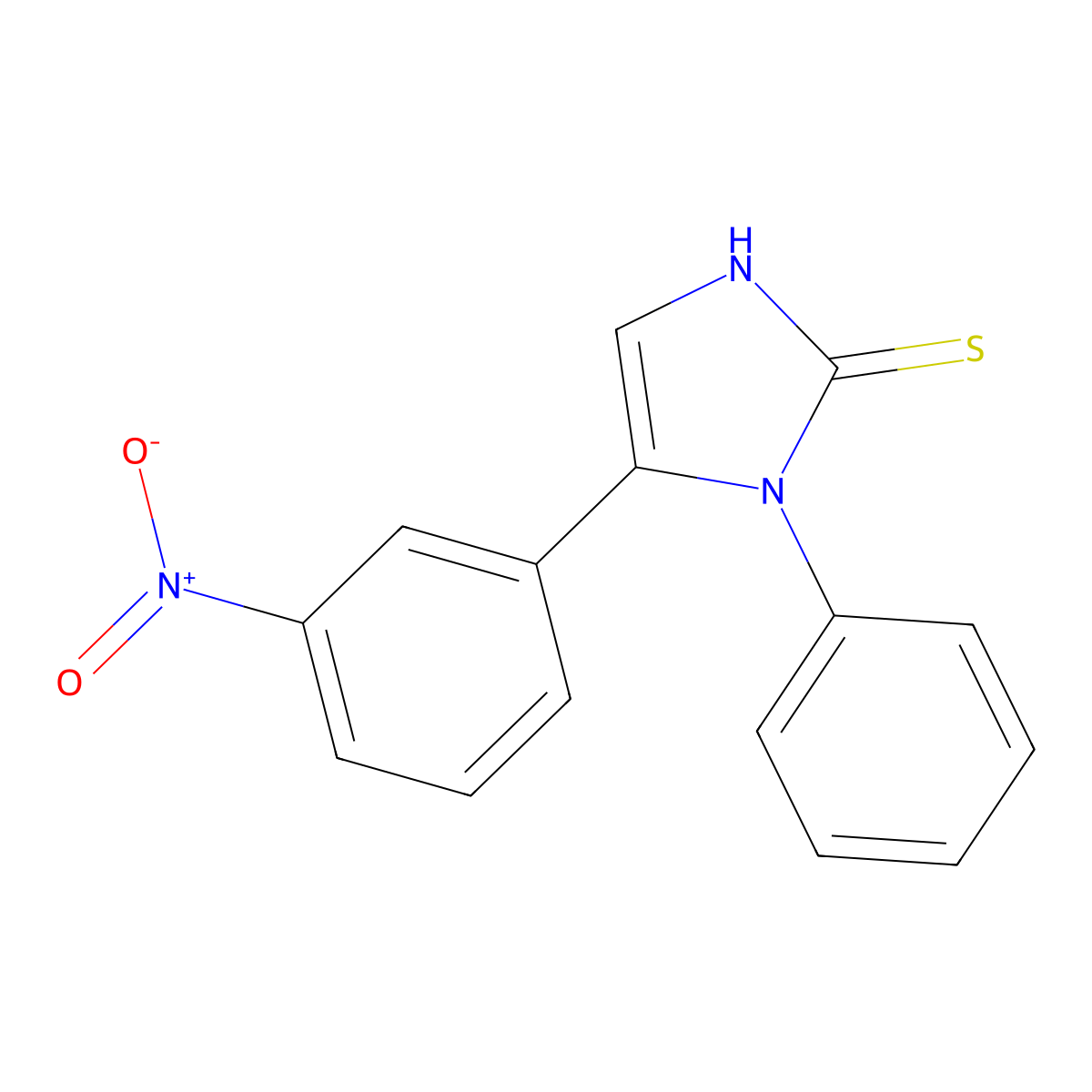 5-(3-nitrophenyl)-1-phenyl-1H-imidazole-2-thiol molecular structure, CAS 1105189-45-4