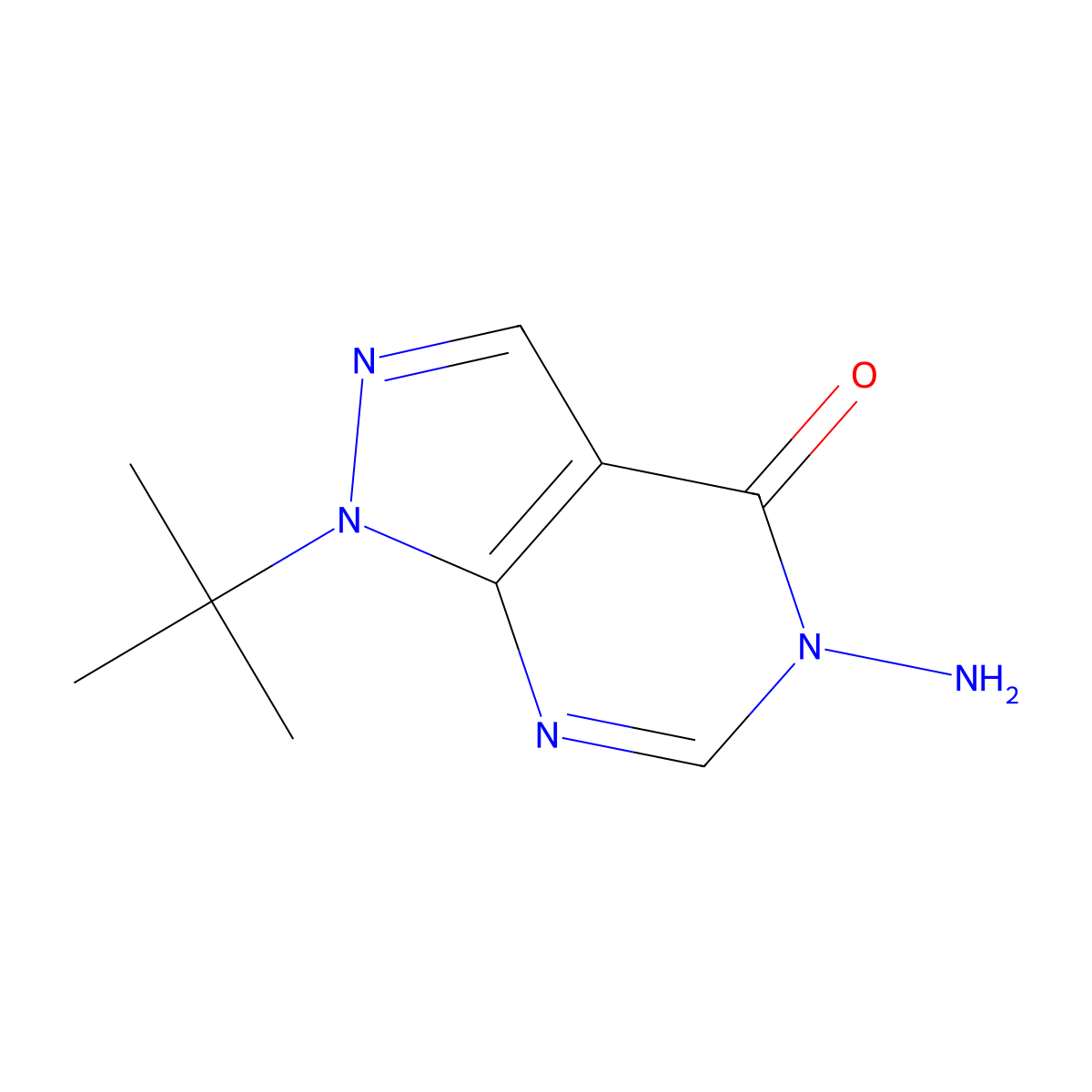 5-amino-1-tert-butyl-1,5-dihydro-4H-pyrazolo[3,4-d]pyrimidin-4-one molecular structure, CAS 1105189-48-7