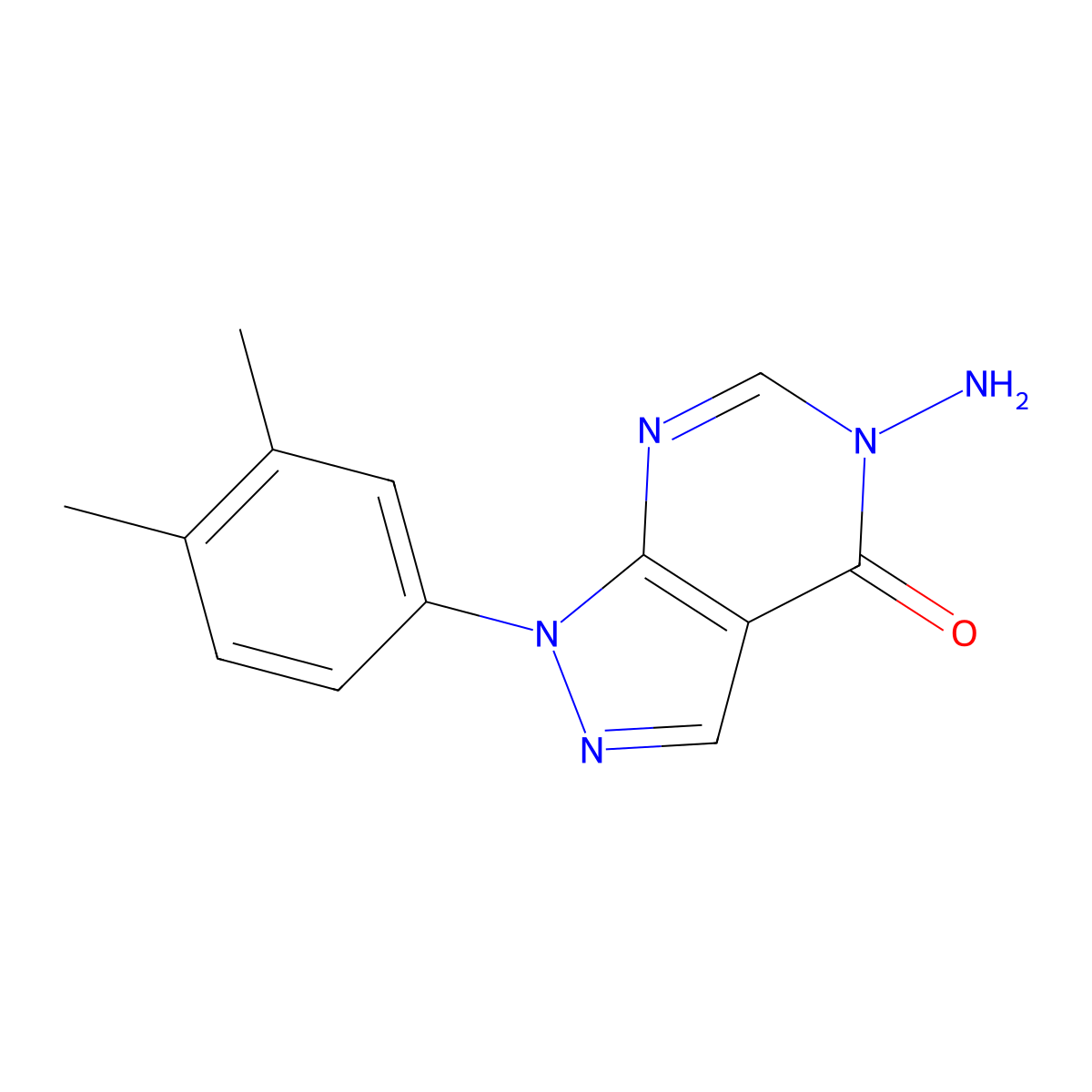5-amino-1-(3,4-dimethylphenyl)-1,5-dihydro-4H-pyrazolo[3,4-d]pyrimidin-4-one molecular structure, CAS 1105189-56-7