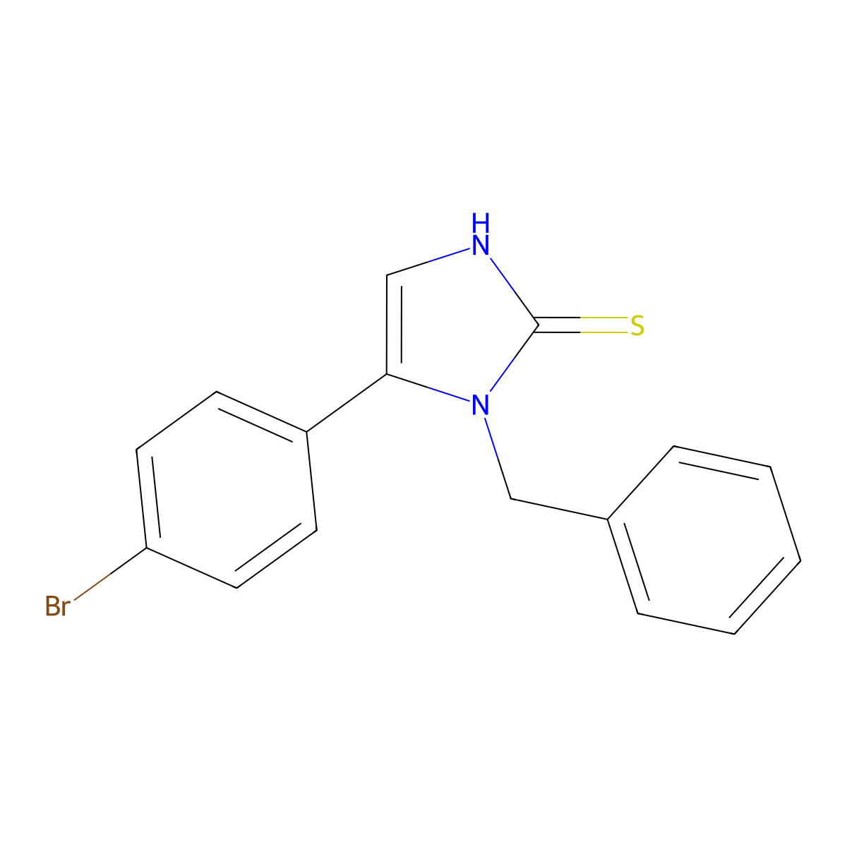 1-benzyl-5-(4-bromophenyl)-1H-imidazole-2-thiol molecular structure, CAS 1105189-57-8