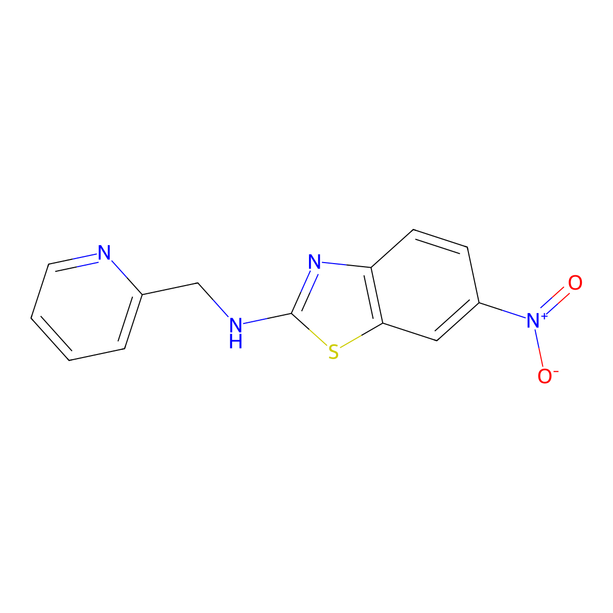 6-nitro-N-(pyridin-2-ylmethyl)-1,3-benzothiazol-2-amine molecular structure, CAS 1105189-59-0