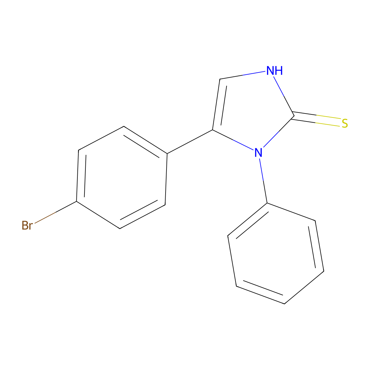 5-(4-bromophenyl)-1-phenyl-1H-imidazole-2-thiol molecular structure, CAS 1105189-61-4