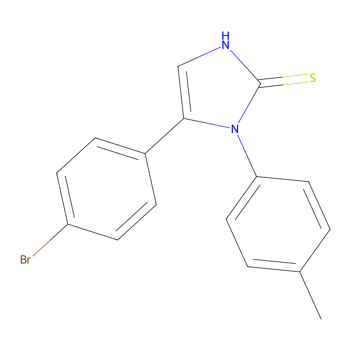 5-(4-bromophenyl)-1-(4-methylphenyl)-1H-imidazole-2-thiol molecular structure, CAS 1105189-65-8
