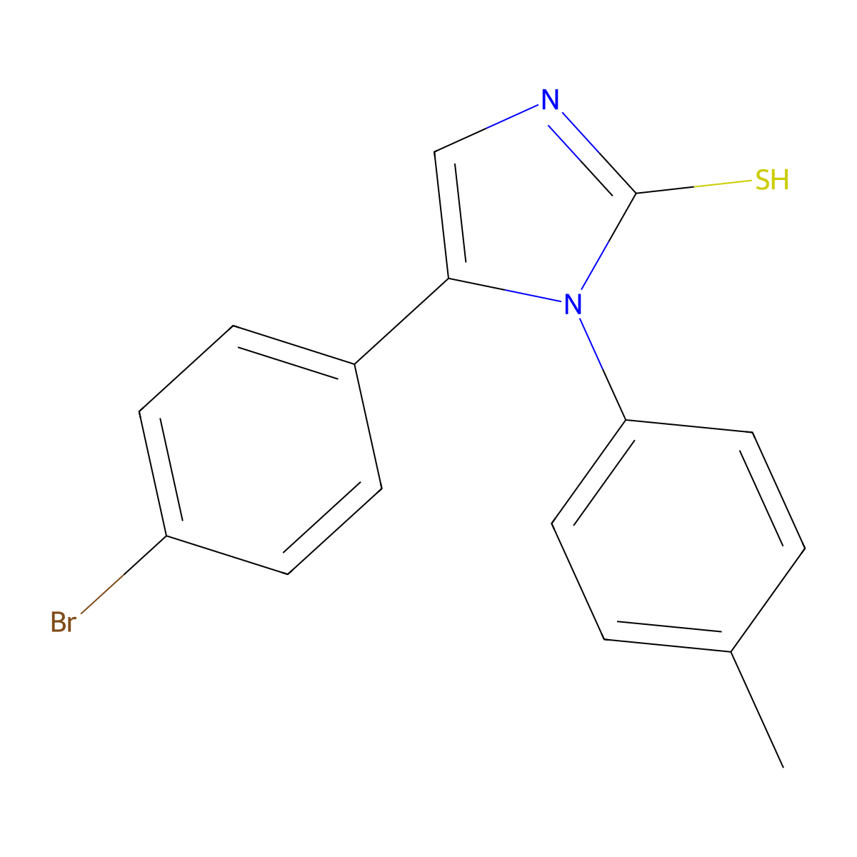 5-(4-bromophenyl)-1-(4-methylphenyl)-1H-imidazole-2-thiol molecular structure, CAS 1105189-65-8