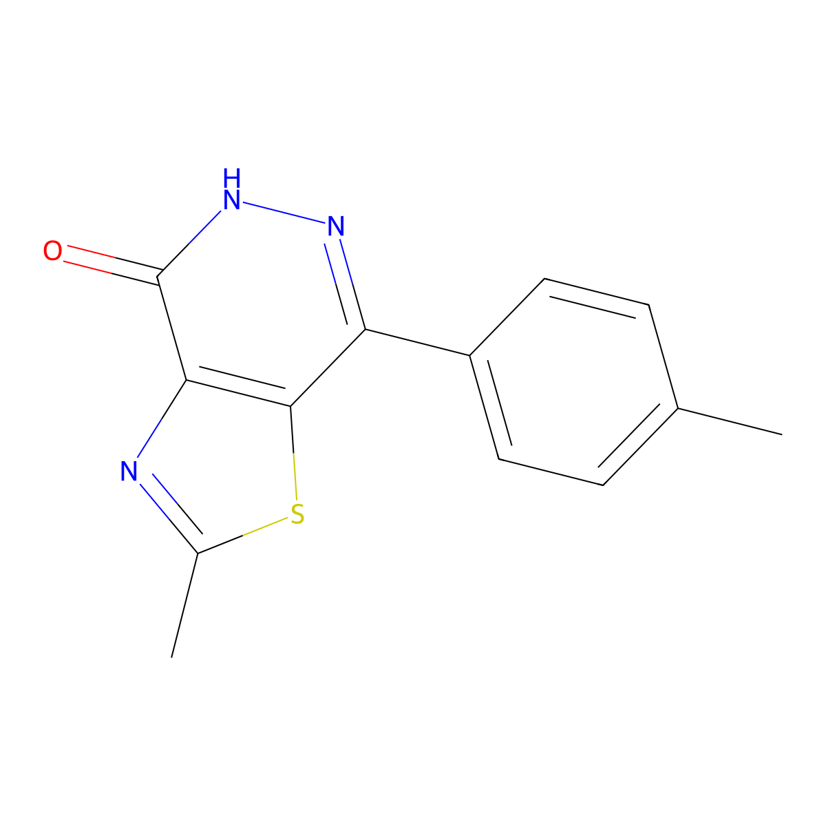 2-methyl-7-(4-methylphenyl)[1,3]thiazolo[4,5-d]pyridazin-4(5H)-one molecular structure, CAS 1105189-68-1